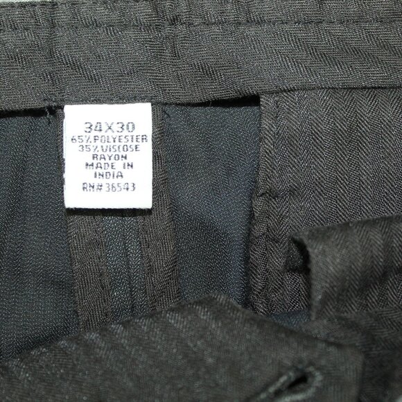 Calvin Klein Dress Pants Mens Size 34x30 Black Solid Slim Fit Stretch NWOT - Picture 4 of 7